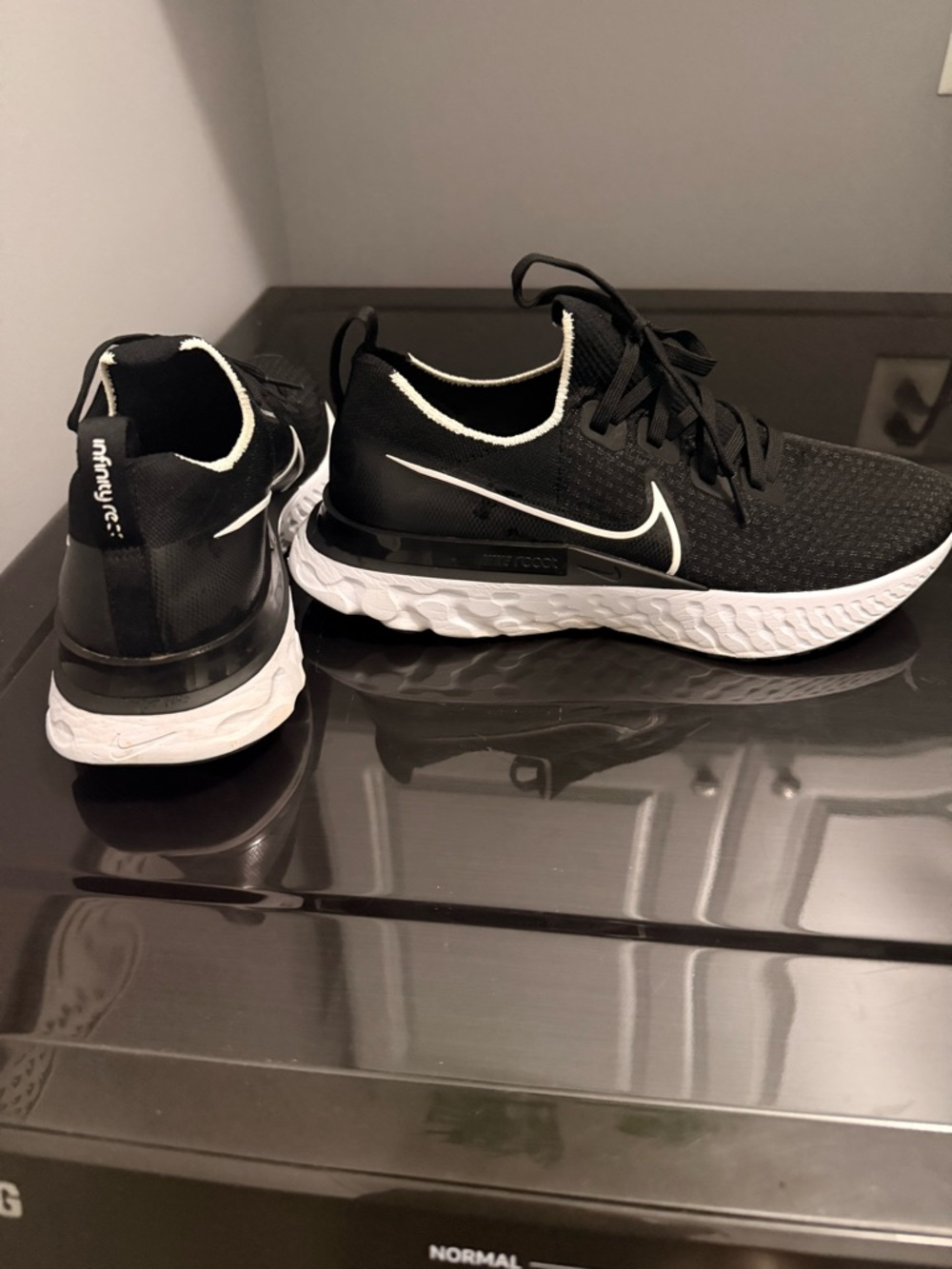 Nike Black and White Knit Running Sneakers